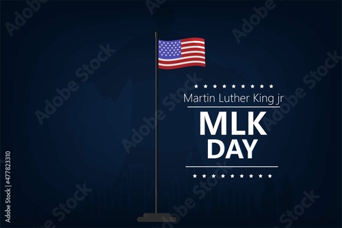 Martin Luther King Jr day. Abstract background blue color vector  illustration