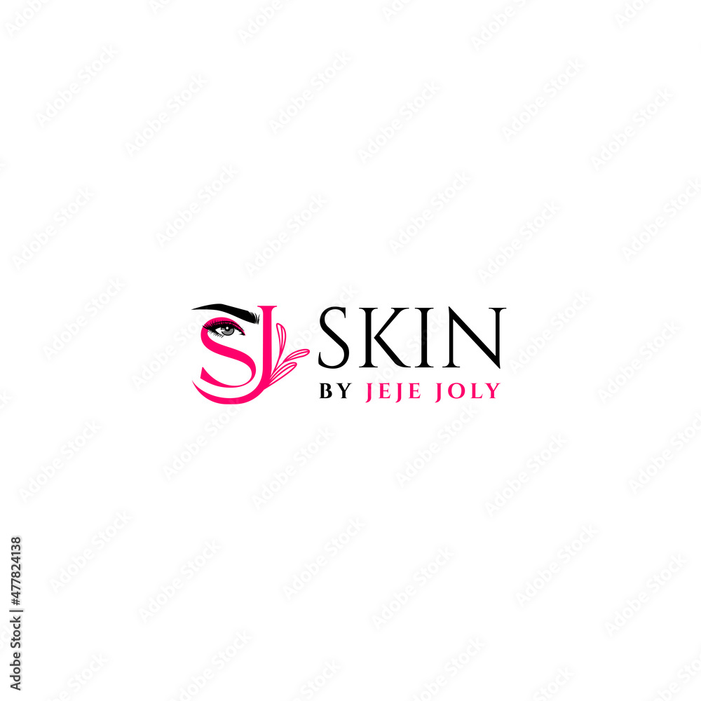 Flat letter mark initial SJ SKIN love logo design Stock Vector | Adobe ...