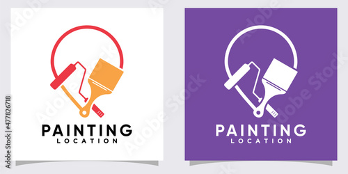 panting logo design with creative concept