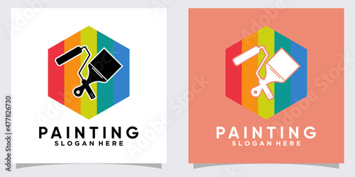 panting logo design with creative concept