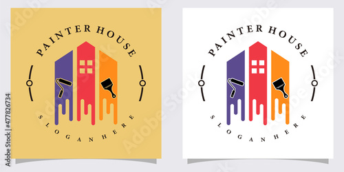 paint house logo design with creative concept