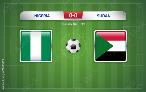 Nigeria vs Sudan scoreboard broadcast sport soccer, football africa tournament 2021 Group D