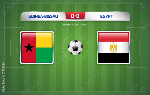 Guinea-bissau vs Egypt scoreboard broadcast sport soccer, football africa tournament 2021 Group D