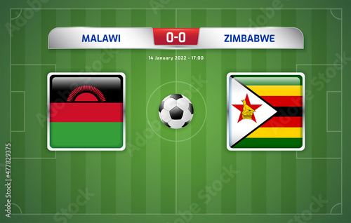 Malawi vs Zimbabwe scoreboard broadcast sport soccer, football africa tournament 2021 Group B