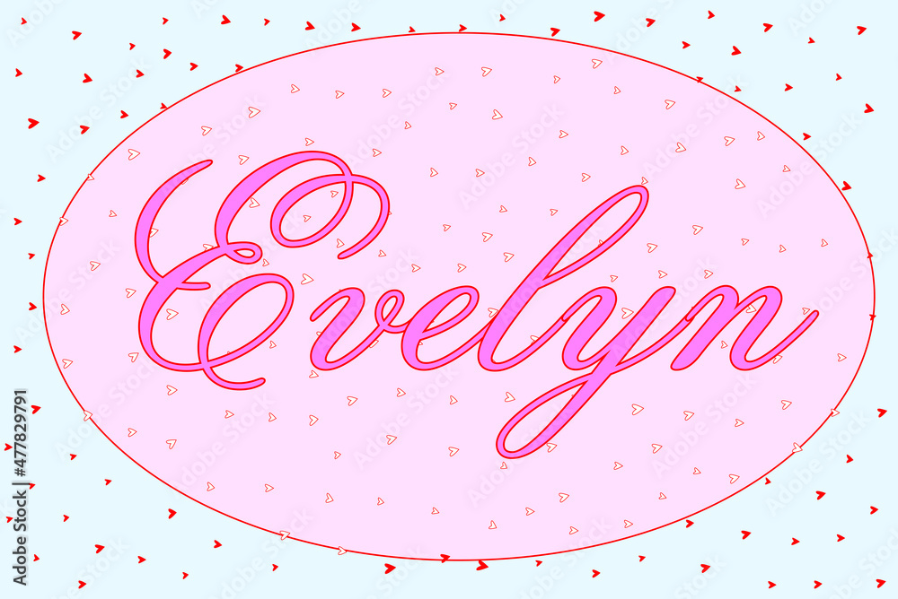 Evelyn Giels Name On A Pink Background