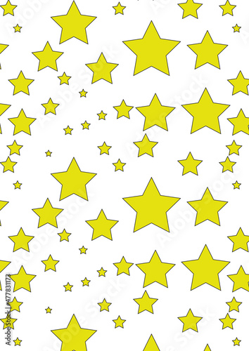 Motif d’étoiles jaunes sur fond blanc – design festif et décoratif