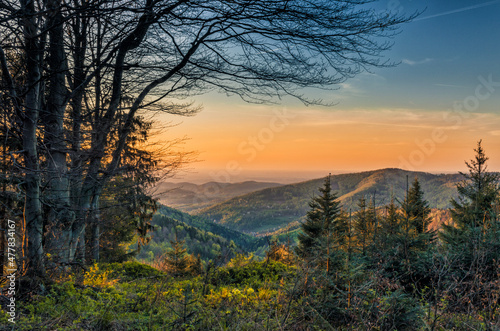 Fototapeta Naklejka Na Ścianę i Meble -  sunset over Leskowiec - Beskid Mały, Poland