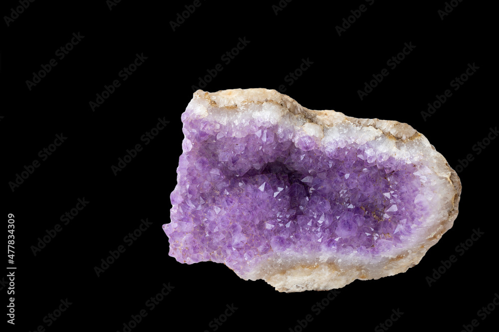 Gorgeous purple amethyst, isolate on black background. Gorgeous purple amethyst, isolate on black background.