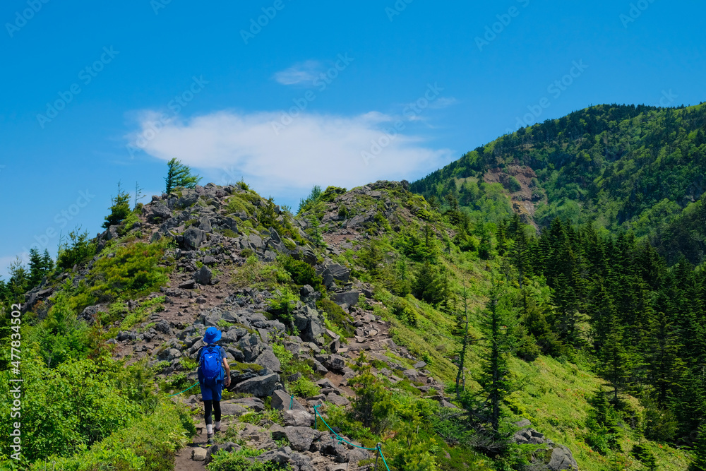夏山と登山者 夏山と登山者