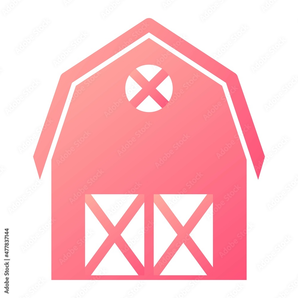 Vector Barn Glyph Gradient Icon Design Vector Barn Glyph Gradient Icon Design