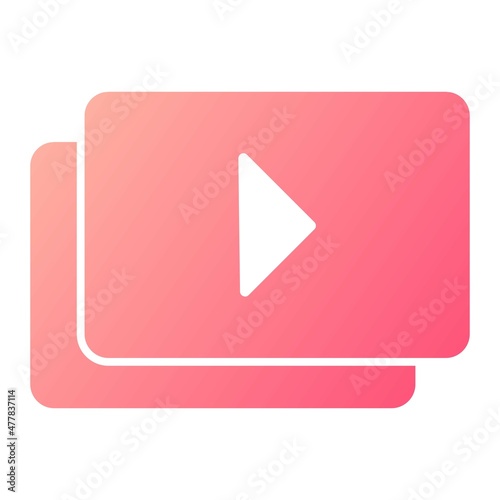 Vector Play List Glyph Gradient Icon Design