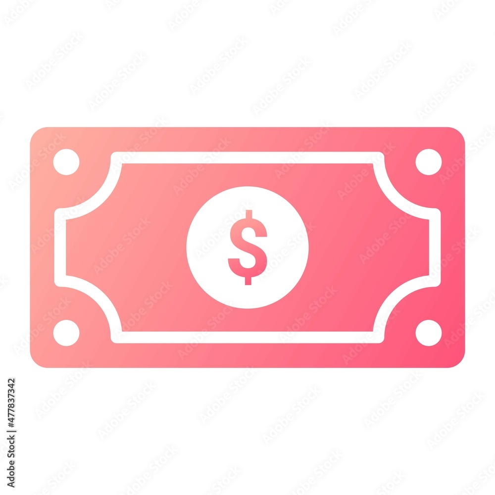 Vector Money Glyph Gradient Icon Design Vector Money Glyph Gradient Icon Design
