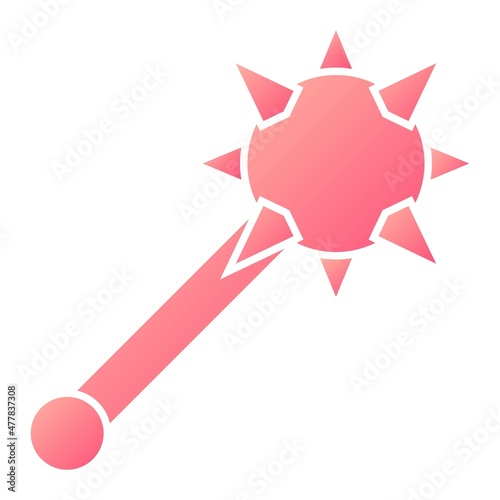 Vector Mace Glyph Gradient Icon Design
