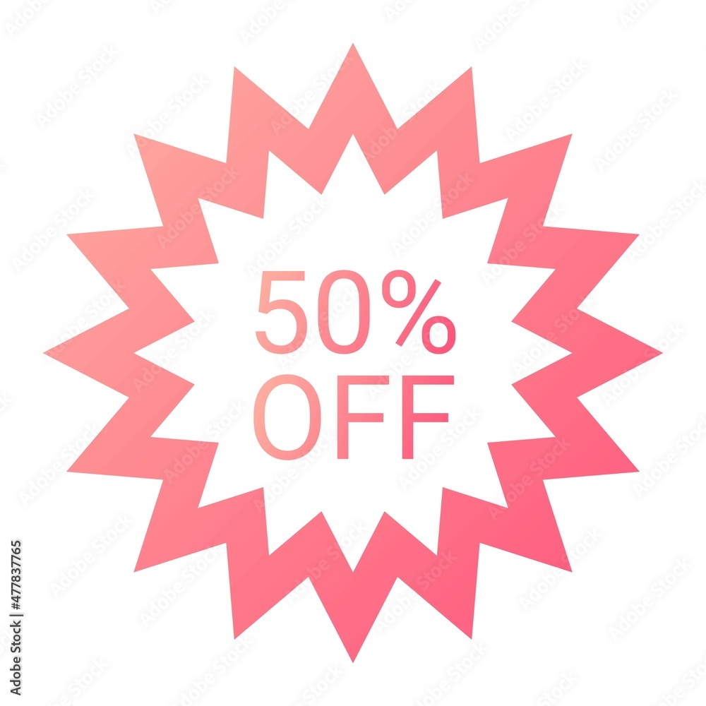 Vector 50% Discount Glyph Gradient Icon Design Vector 50% Discount Glyph Gradient Icon Design
