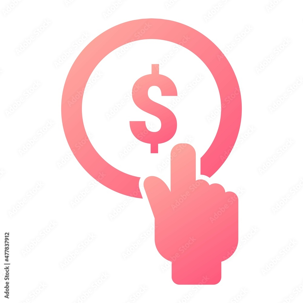 Vector Pay Per Click Glyph Gradient Icon Design Vector Pay Per Click Glyph Gradient Icon Design