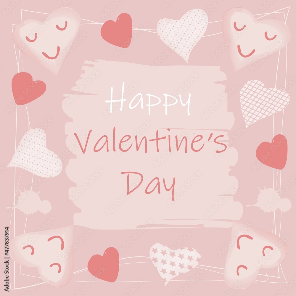 Happy valentine's day background with hearts