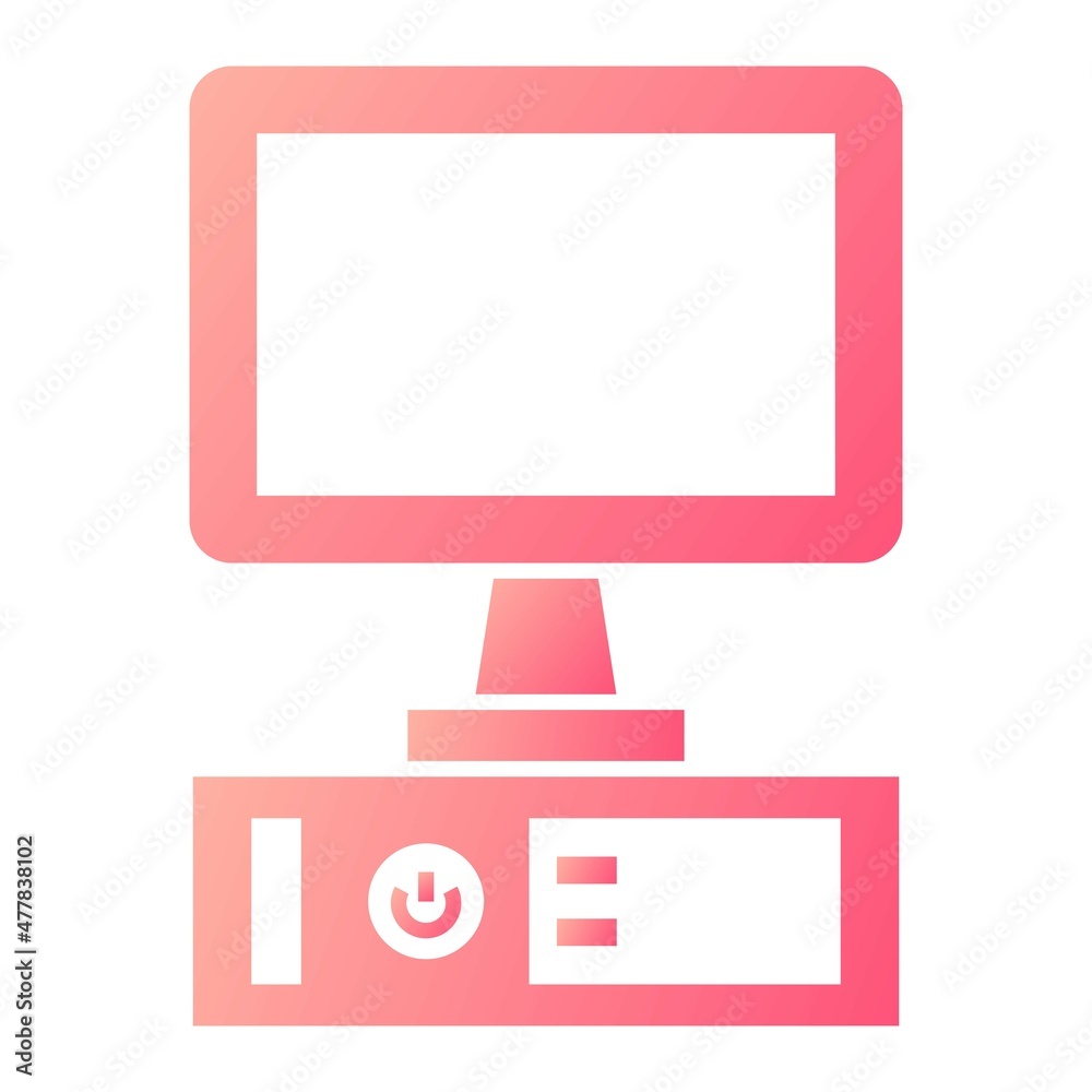 Vector Computer Glyph Gradient Icon Design