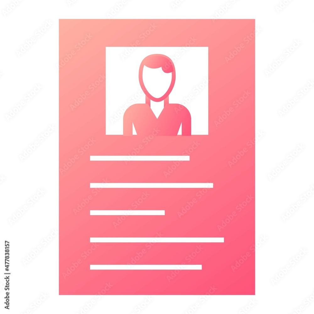 Fototapeta premium Vector Cv Glyph Gradient Icon Design