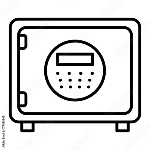 Safebox Vector Outline Icon Isolated On White Background