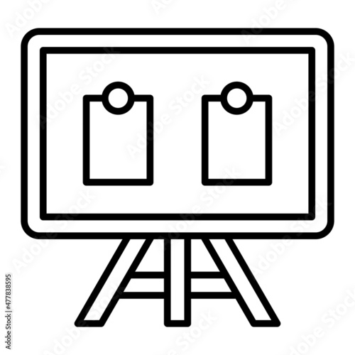 Pinboard Vector Outline Icon Isolated On White Background