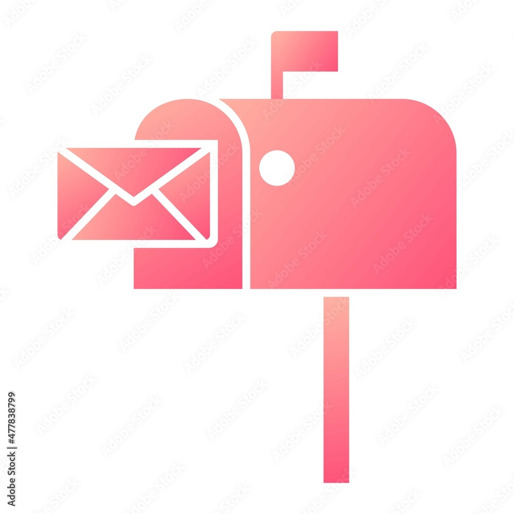 Vector Mail Box Glyph Gradient Icon Design Vector Mail Box Glyph Gradient Icon Design