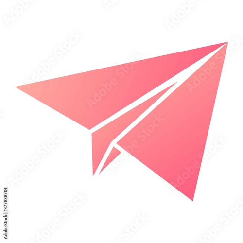 Vector Paper Plane Glyph Gradient Icon Design