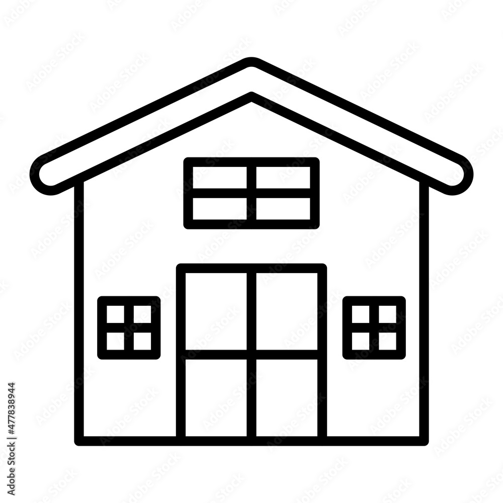 Shed Vector Outline Icon Isolated On White Background Shed Vector Outline Icon Isolated On White Background