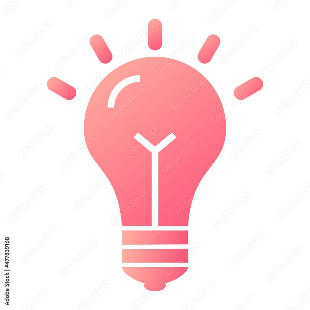 Vector Idea Bulb Glyph Gradient Icon Design Vector Idea Bulb Glyph Gradient Icon Design