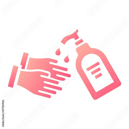 Vector Hand Wash Glyph Gradient Icon Design
