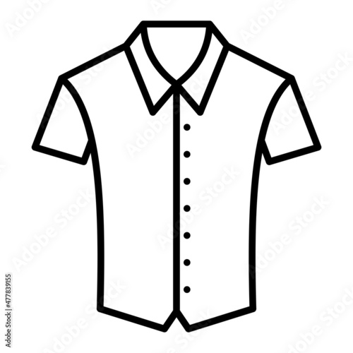 Shirt Vector Outline Icon Isolated On White Background