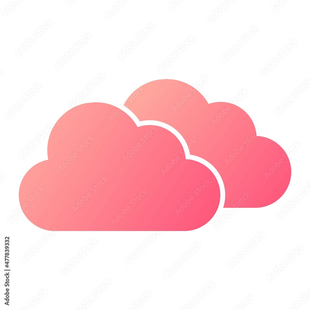 Vector Clouds Glyph Gradient Icon Design