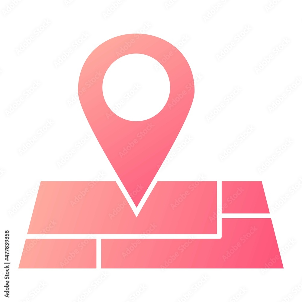Vector Map Location Glyph Gradient Icon Design Vector Map Location Glyph Gradient Icon Design