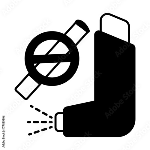 breathlessness due to smoking and excess mucus Concept Vector Icon Design, No Tobacco day Symbol, Quit smoking Sign, Cigarette or Smoker Stock Illustration