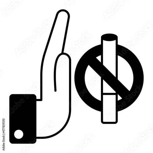 I m allergic with ciggy Concept, Refusing to smoke Vector Icon Design, No Tobacco day Symbol, Quit smoking Sign, Cigarette or Smoker Stock Illustration