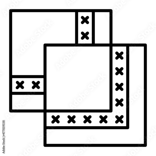 Handkerchief Vector Outline Icon Isolated On White Background
