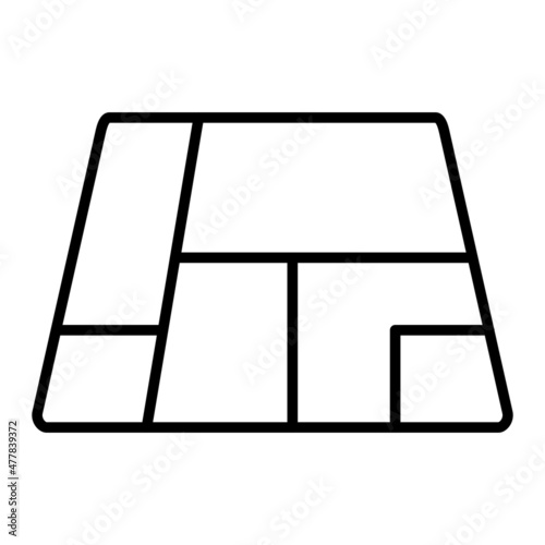 Map Vector Outline Icon Isolated On White Background