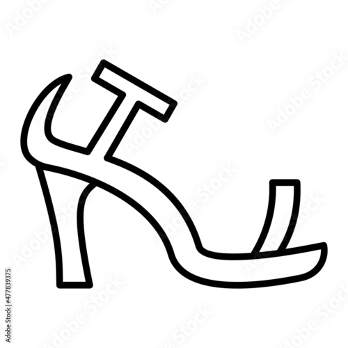 High Heels Vector Outline Icon Isolated On White Background