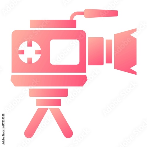 Vector Video Camera Glyph Gradient Icon Design