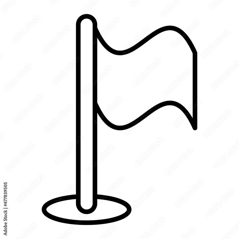 Flag Vector Outline Icon Isolated On White Background Flag Vector Outline Icon Isolated On White Background