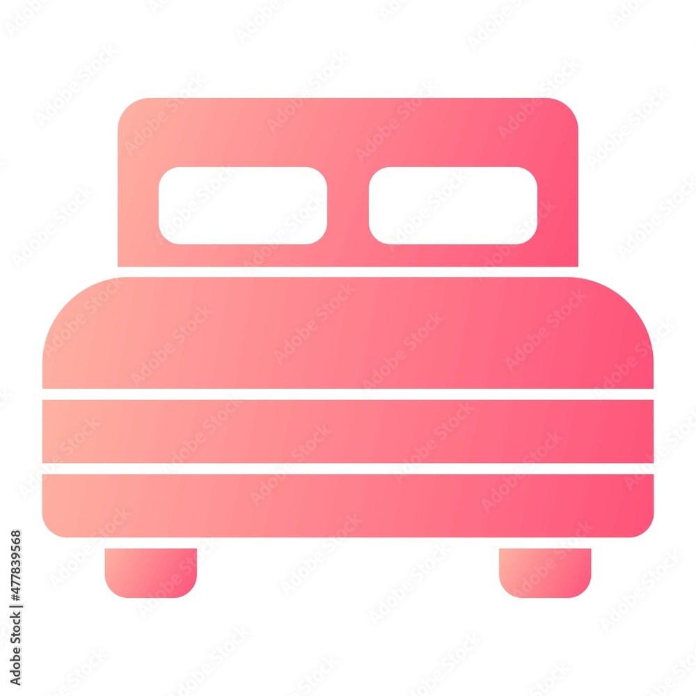 Vector Double Bed Glyph Gradient Icon Design Vector Double Bed Glyph Gradient Icon Design