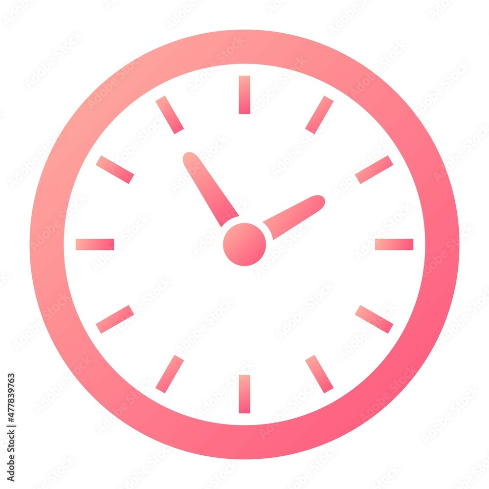 Vector Wall Clock Glyph Gradient Icon Design Vector Wall Clock Glyph Gradient Icon Design