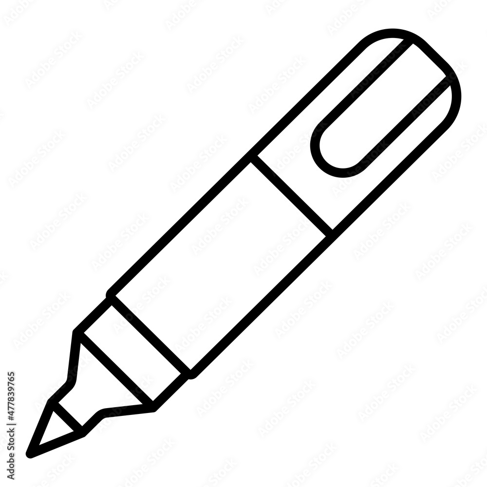 Correction pen Vector Outline Icon Isolated On White Background Correction pen Vector Outline Icon Isolated On White Background