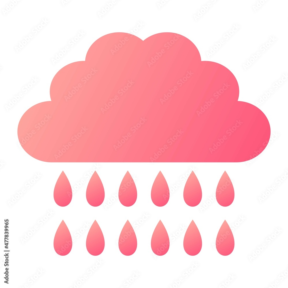 Vector Rain Glyph Gradient Icon Design Vector Rain Glyph Gradient Icon Design