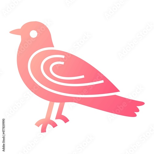 Vector Bird Glyph Gradient Icon Design