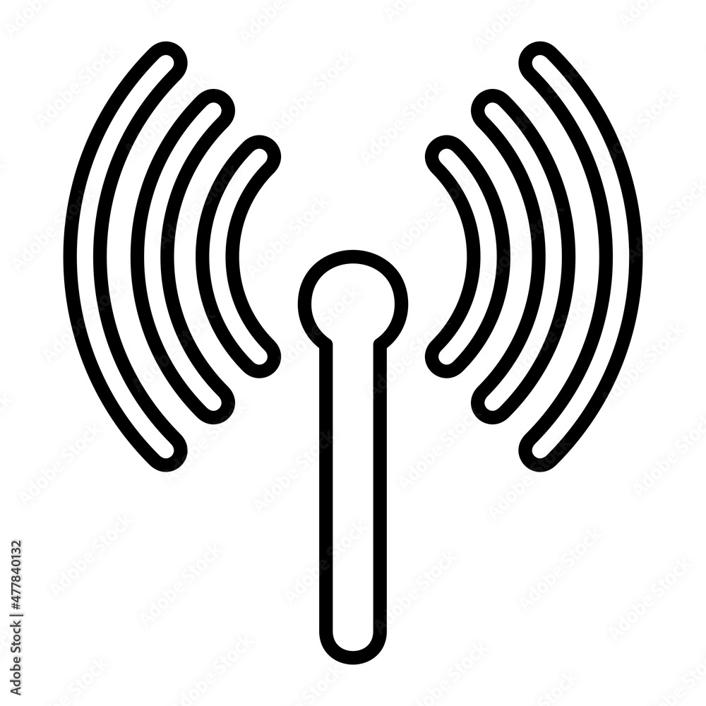 Radio Antenna Vector Outline Icon Isolated On White Background Radio Antenna Vector Outline Icon Isolated On White Background