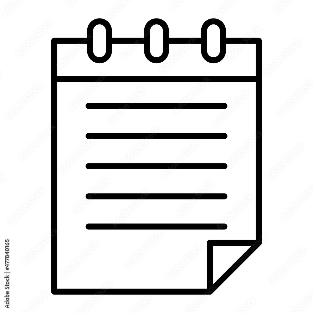 Note Vector Outline Icon Isolated On White Background Note Vector Outline Icon Isolated On White Background