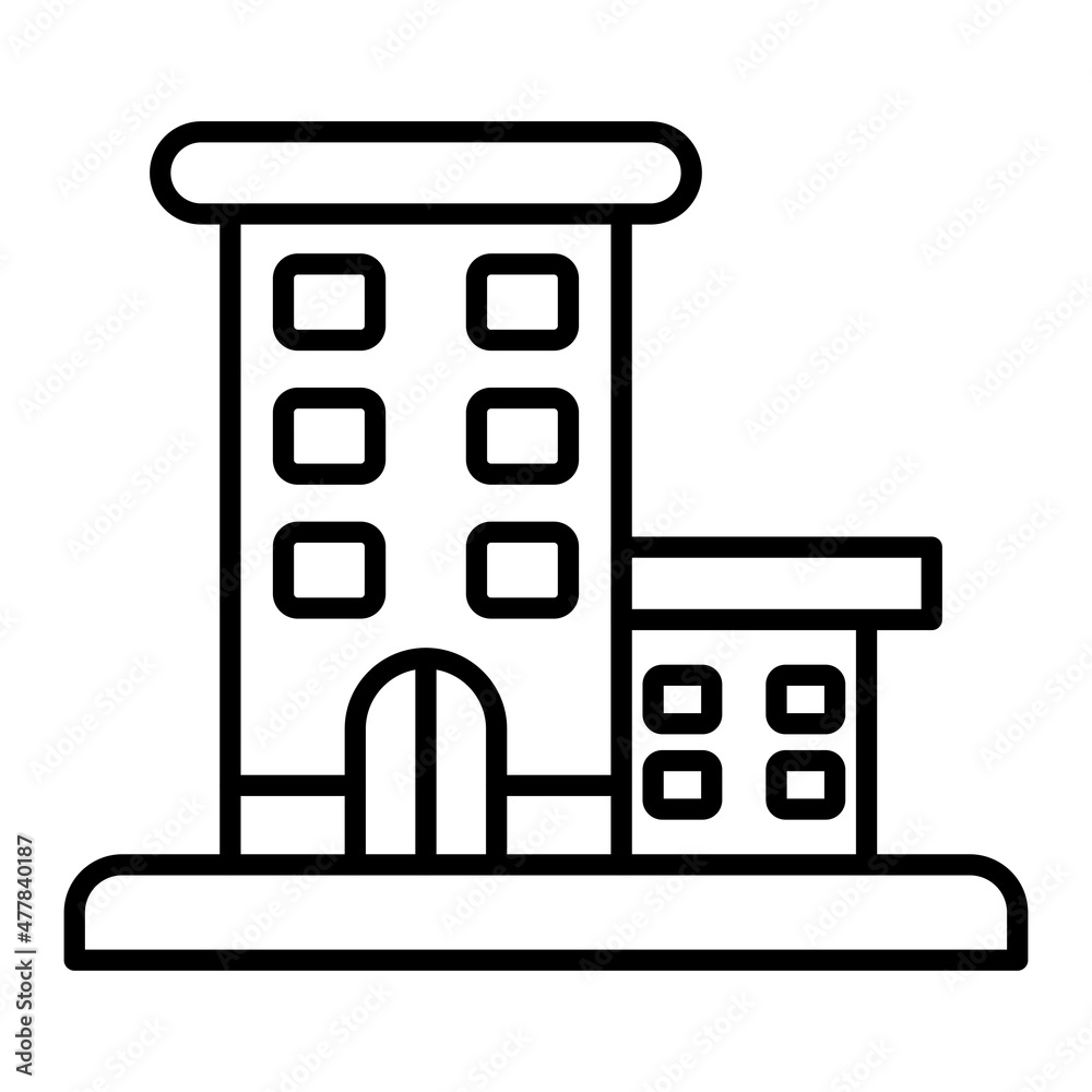 Building Vector Outline Icon Isolated On White Background Building Vector Outline Icon Isolated On White Background