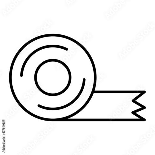 Tape Vector Outline Icon Isolated On White Background