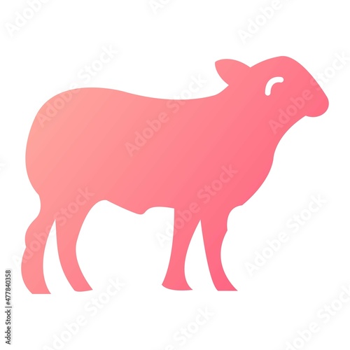 Vector Sheep Glyph Gradient Icon Design