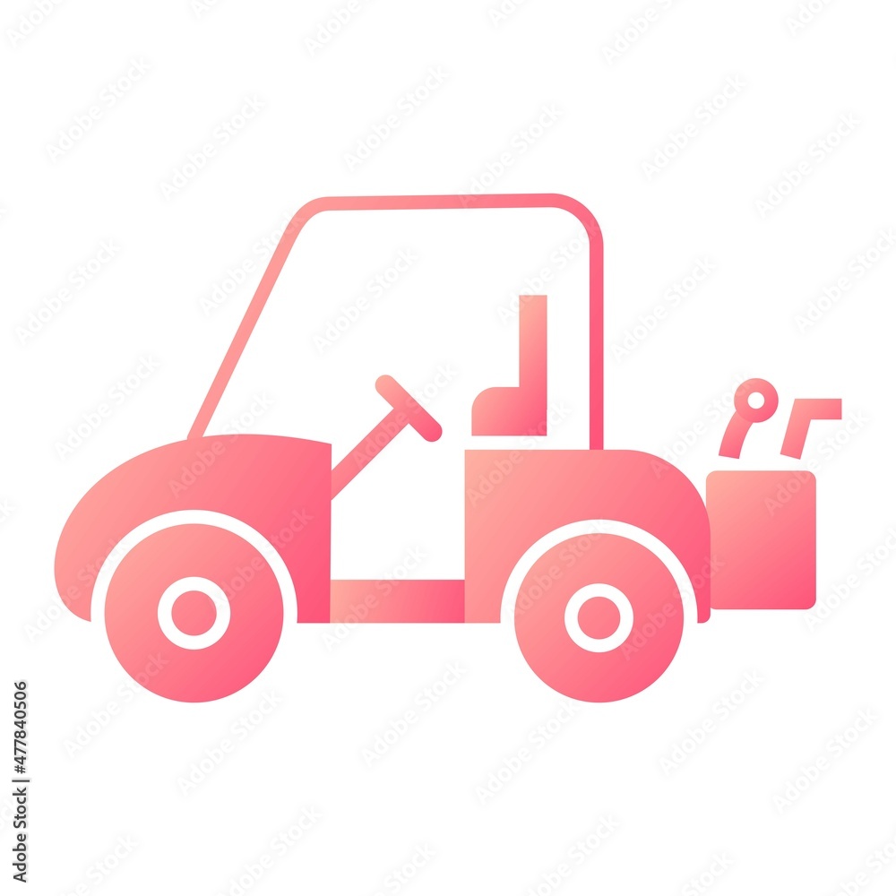 Vector Golf Cart Glyph Gradient Icon Design Vector Golf Cart Glyph Gradient Icon Design
